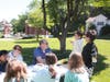 Washington Irving Associate Principal Josh Whitham participates in a peer circle discussion with students during a Safe Schools Ambassador Program training session focused on leadership, empathy, and building positive relationships.
