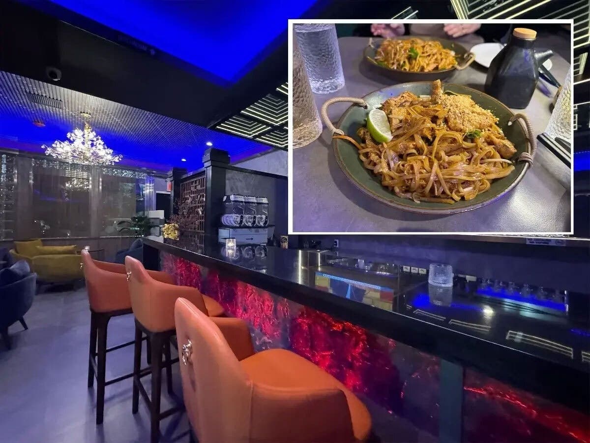 Cherry Amber's bar and chicken pad thai dish.