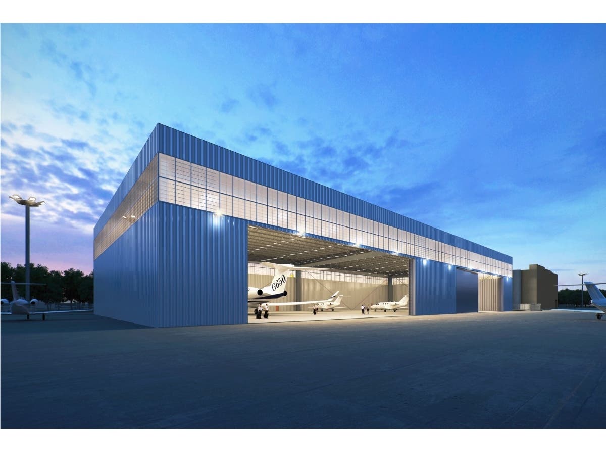 A rendering of the proposed hangar.