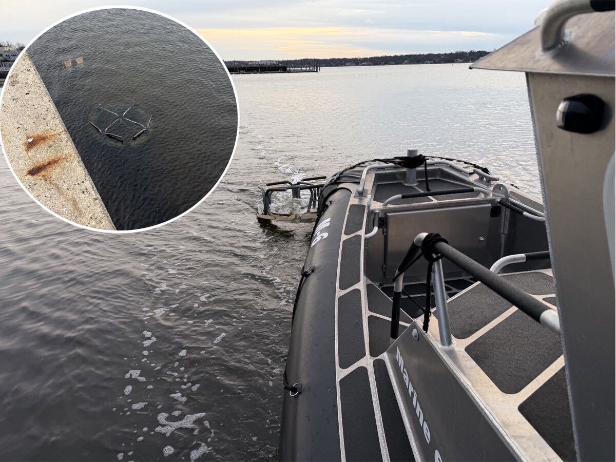 Bay Constables found two large picnic tables and two large shopping carts in the Bay, securing them and bringing them ashore.