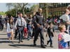 Students and first responders celebrated by walking in the parade. 