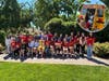Working together, students passed hundreds of donated items hand-to-hand.
