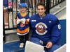 Caden and Kotai at the blue and white scrimmage.