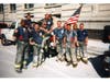At Ground Zero – Eddie is in the center, right above the firefighter in the sunglasses.