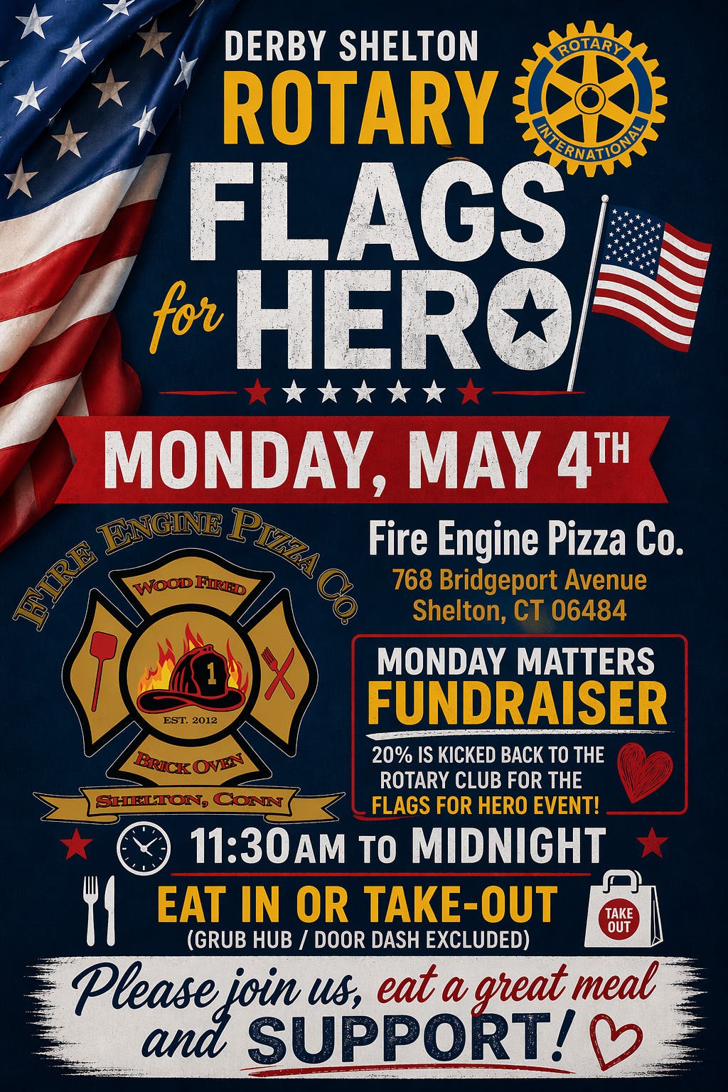 Derby Shelton Rotary - Monday Matters Fundraiser 11:30am - Midnight