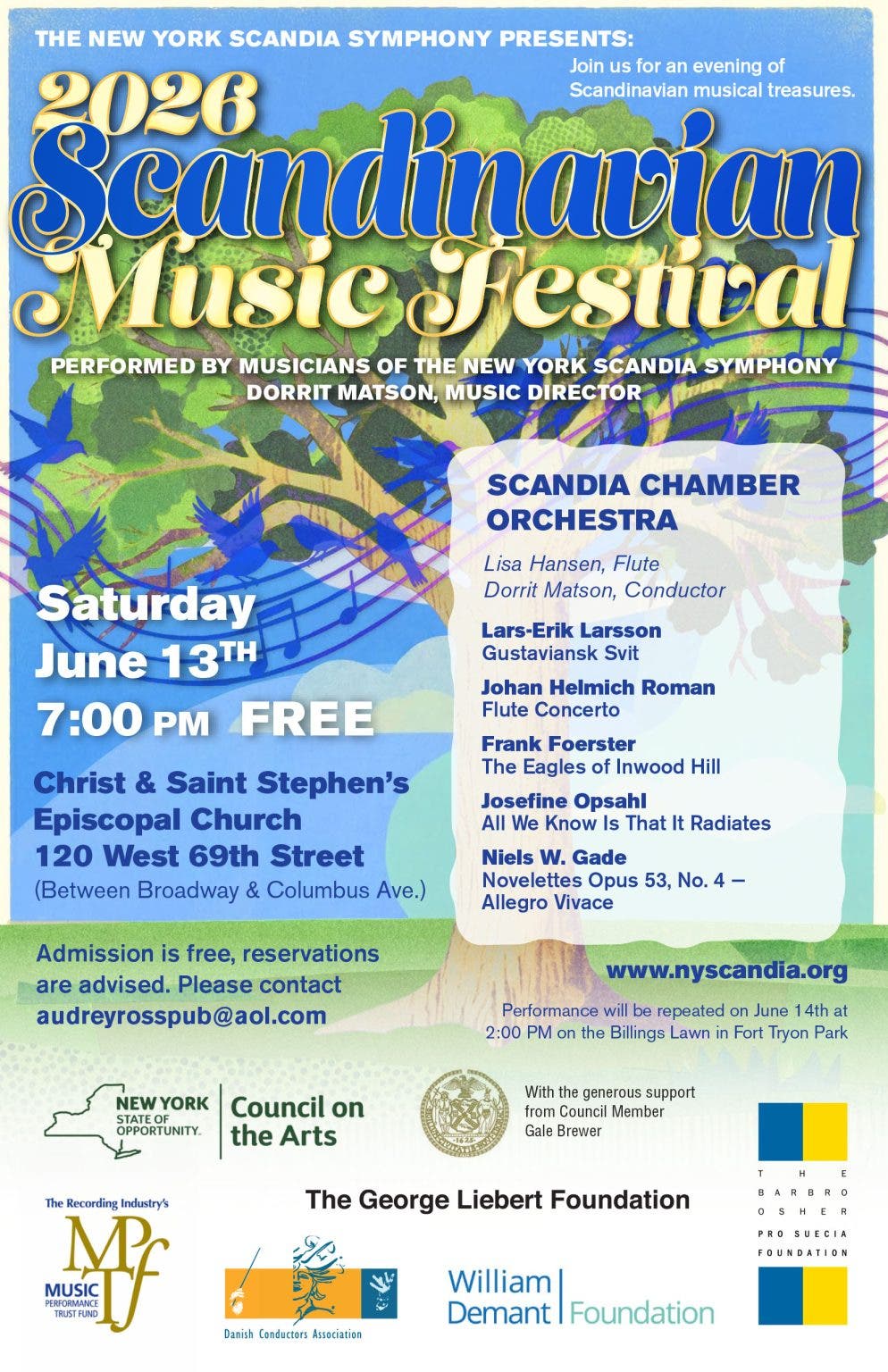 NY Scandia Symphony Performs Two Free Concerts this Weekend!