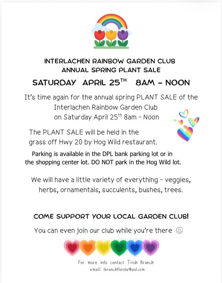 Interlachen Rainbow Garden Club Annual Spring Plant Sale
