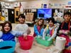 Students in Bailey Whitney’s art class at Academy Street Elementary
School tie-dyed socks in preparation for their first Rock Your Socks day on Jan. 23.