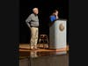 Arnold Newfield is introduced to the Lindenhurst High School students by Mrs. Jaclyn Sadiker. 