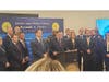 Suffolk County Executive Ed Romaine speaks during a press conference announcing a 38-count indictment charging nine defendants in a multi-state burglary and robbery case.