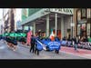 The North Babylon High School marching band carries its banner down the parade route during the 2026 New York City St. Patrick’s Day Parade.