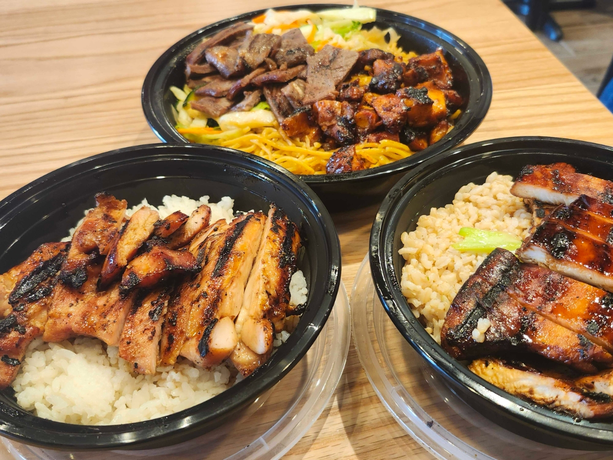 Freshly prepared teriyaki bowls featuring grilled chicken, steak and vegetables are served at the new Teriyaki Madness location in North Babylon.