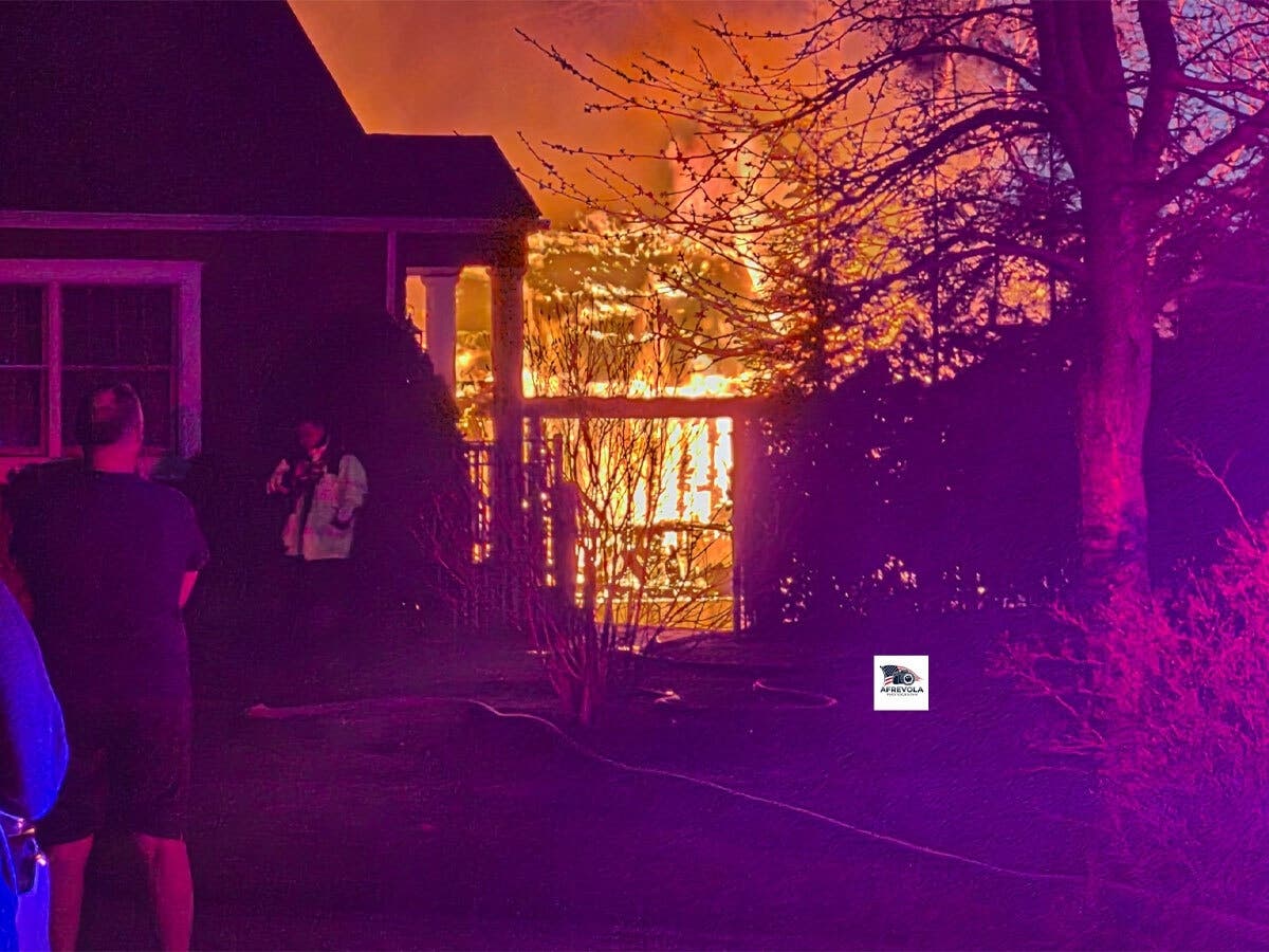 VIDEO: Fire Destroys Shed In West Islip, No Injuries Reported, Fire Officials Say