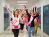 Breast cancer survivors from the Brentwood community sashed in pink and solidarity
dotted the walk’s route.