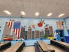 A patriotic New York City-themed display featuring the skyline, Brooklyn Bridge, FDNY and NYPD tributes welcomed Bayview Elementary students during this year’s “Stars, Stripes, and Stories” PARP program.
