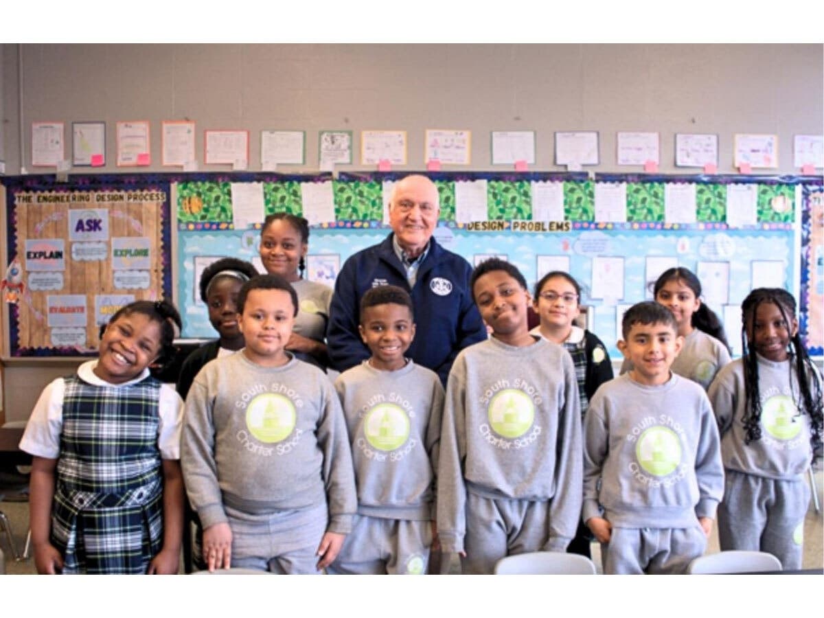 Students at South Shore Charter School showcased historic building models during the school’s Engineering and Earth Day celebration, featuring Town of Islip Historian and engineer George J. Munkenbeck.  