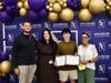 Luke Stephan, third from left, was among 27 students recognized at Sayville High School’s Breakfast of Champions. He was nominated by Mr. Perez, left, Ms. Santoro, and Ms. Pagano.
