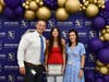 Lily Alliegro, center, was one of the 27 students recognized at Sayville High School’s Breakfast of Champions. She was nominated by Mr. Gallo, left, and Ms. Monastero.