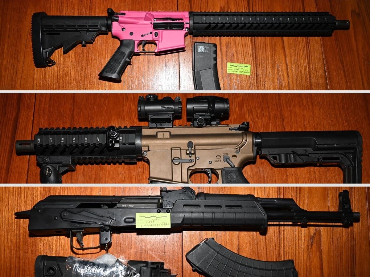 Prosecutors said authorities recovered multiple illegal firearms, ammunition magazines and firearm-manufacturing materials from Hibner’s home. 