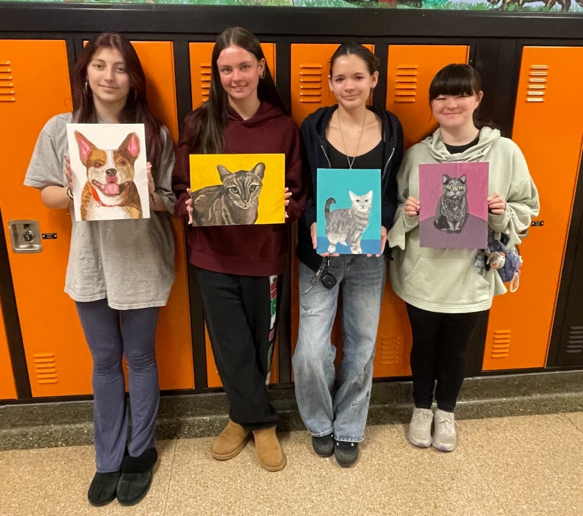 Babylon High School students shared animal portraits they created for animals in the Town of Babylon animal shelter as part of Youth Art Month. 