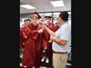 Deer Park High School seniors walked the halls of John F. Kennedy Intermediate School as younger students cheered them on.