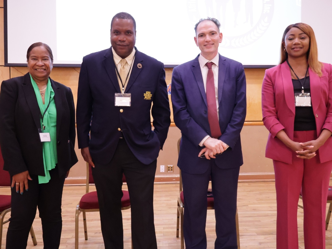 Rose Ward of the Long Island African American Chamber of Commerce, Phil Andrews of the Long Island African American Chamber of Commerce, NYC Deputy Chief Business Diversity Officer Dilip Chauhan and Raquel Washington of Innovate Learning Solutions.