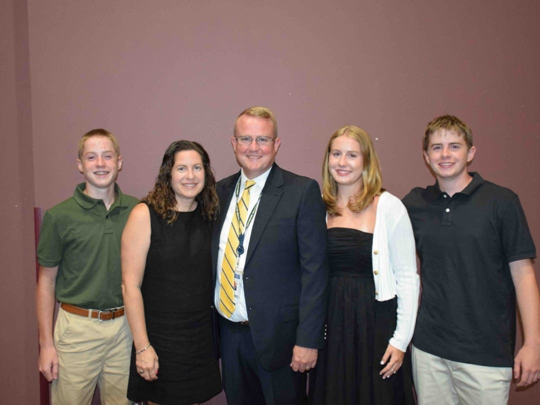 Newly appointed Superintendent of Schools Robert E. Hass with his family.