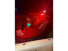 Suffolk County Police Marine Hovercraft Tango reaches a stranded boat during an overnight rescue in the Fire Island Inlet.