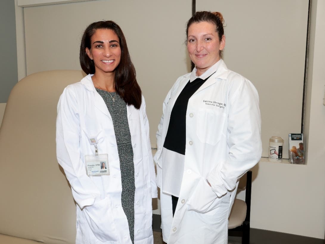 Podiatrist Jacqueline Prevete, DPM, left, and vascular surgeon Sarrina Shraga, MD.