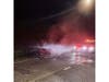 The vehicle is seen after Islip firefighters extinguished a blaze on the eastbound Southern State Parkway. No injuries were reported, officials said.