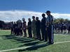 Bay Shore alumni who have served in the military or as first responders were honorary captains for the coin toss.