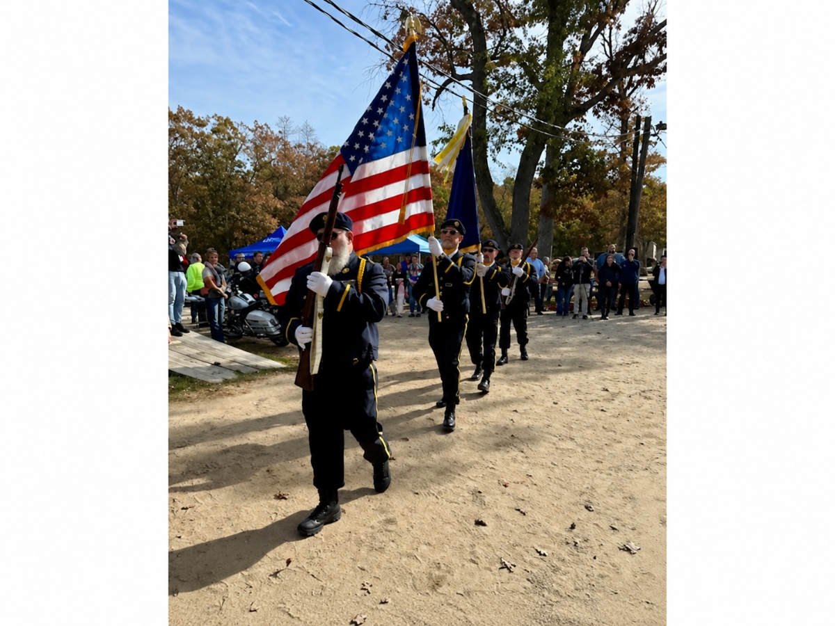 Members of a color guard take part in a previous VetFest at Pal-O-Mine Equestrian. This year’s event will bring more than 40 veterans’ resource organizations to the Islandia farm on Oct. 11.