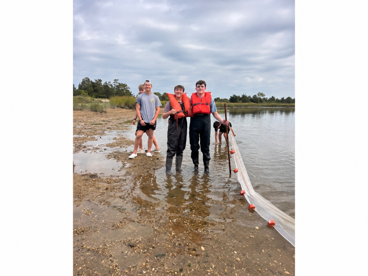 East Islip High School students explore the salt marsh estuary at Sunken Meadow State Park as part of their AP Environmental Science studies.