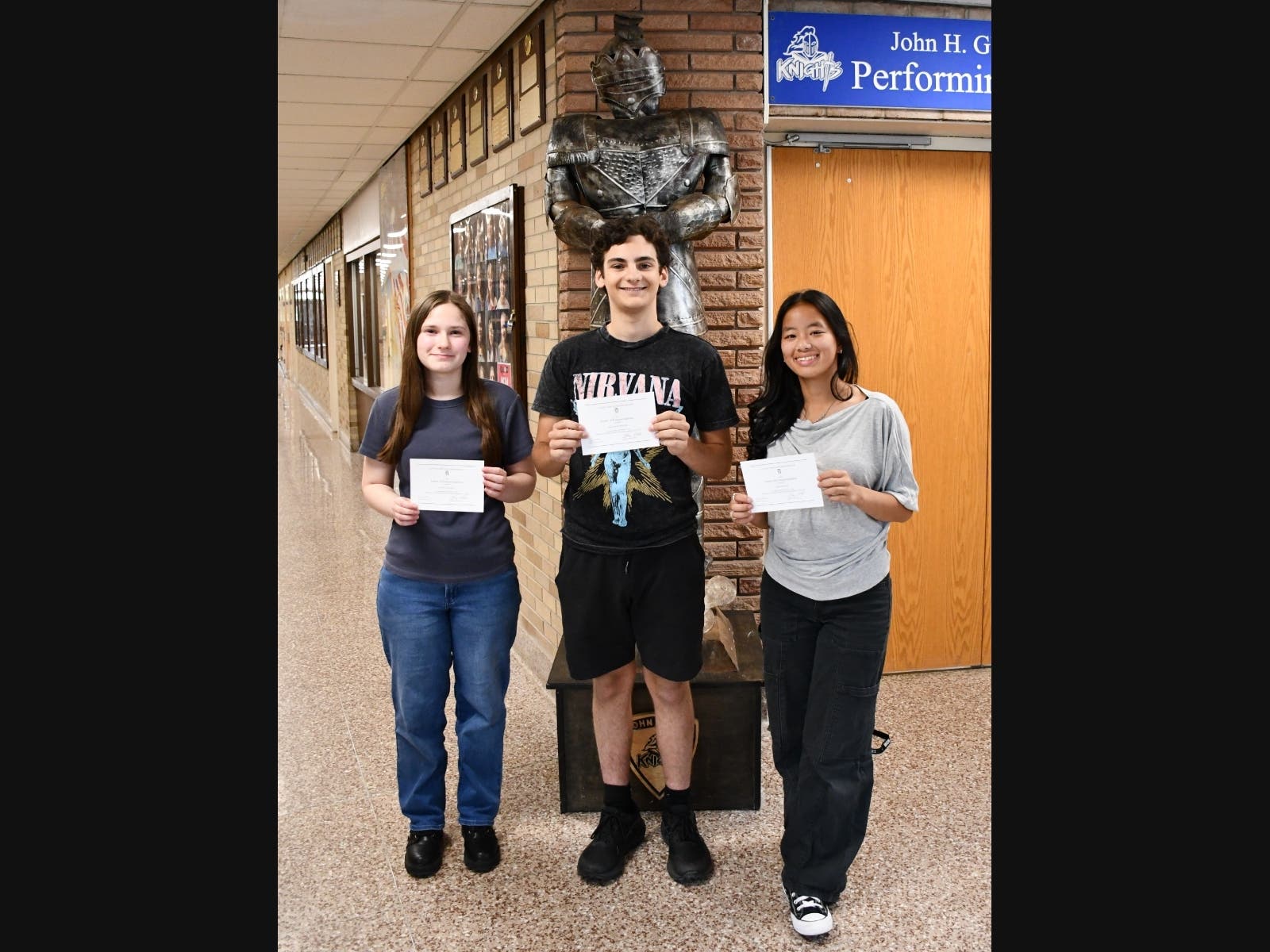 Elwood-John H. Glenn High School seniors Bella Ronai, Nico Rayo Trager and Avalyn Sclafani were named Commended Students in the 2027 National Merit Scholarship Program.  