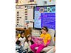Belle Svoboda reads her book, “Belle the Brave,” to students during a classroom presentation about her journey. (Courtesy of the Svoboda family)