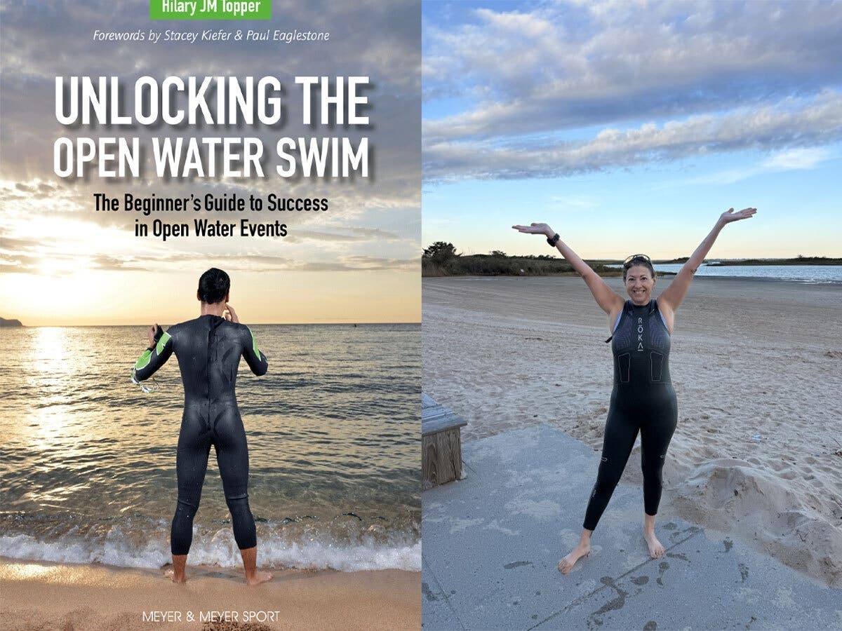 Merrick author and endurance coach Hilary Topper, right, has released her latest book, "Unlocking the Open Water Swim," pictured left. Topper will celebrate the book's release at Barnes & Noble in Huntington on Oct. 13 and Massapequa on Oct. 20.