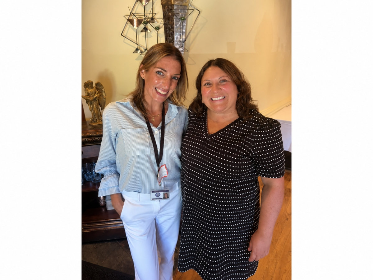 Social worker and mentee Lisa Ventimiglia, left, and special education teacher and mentor Shannon Voyack from Sayville Middle School.