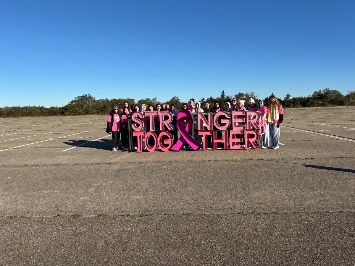 Members of the Elwood-John H. Glenn High School girls volleyball team participated in the annual Making Strides Against Breast Cancer walk at Jones Beach on Oct. 18, raising more than $1,000 for the cause. 