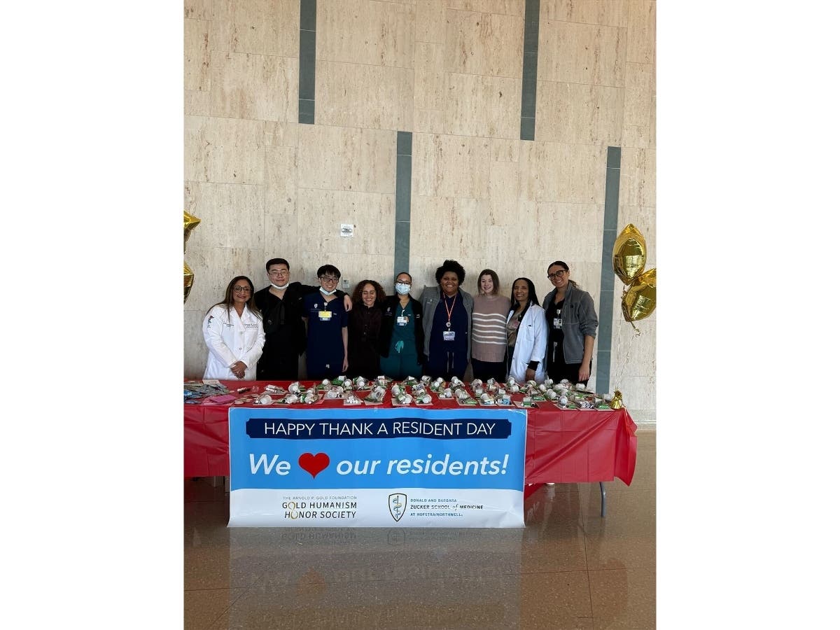 Members of the Gold Humanism Honor Society with their faculty advisors, Dr. Carmen Rodriguez and Dr. Taranjeet Kalra Ahuja. 