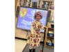 Students showed up to school dressed in their best approximation of what a decagenarian might wear. In some cases, like the one pictured here, that meant curlers and canes. 
