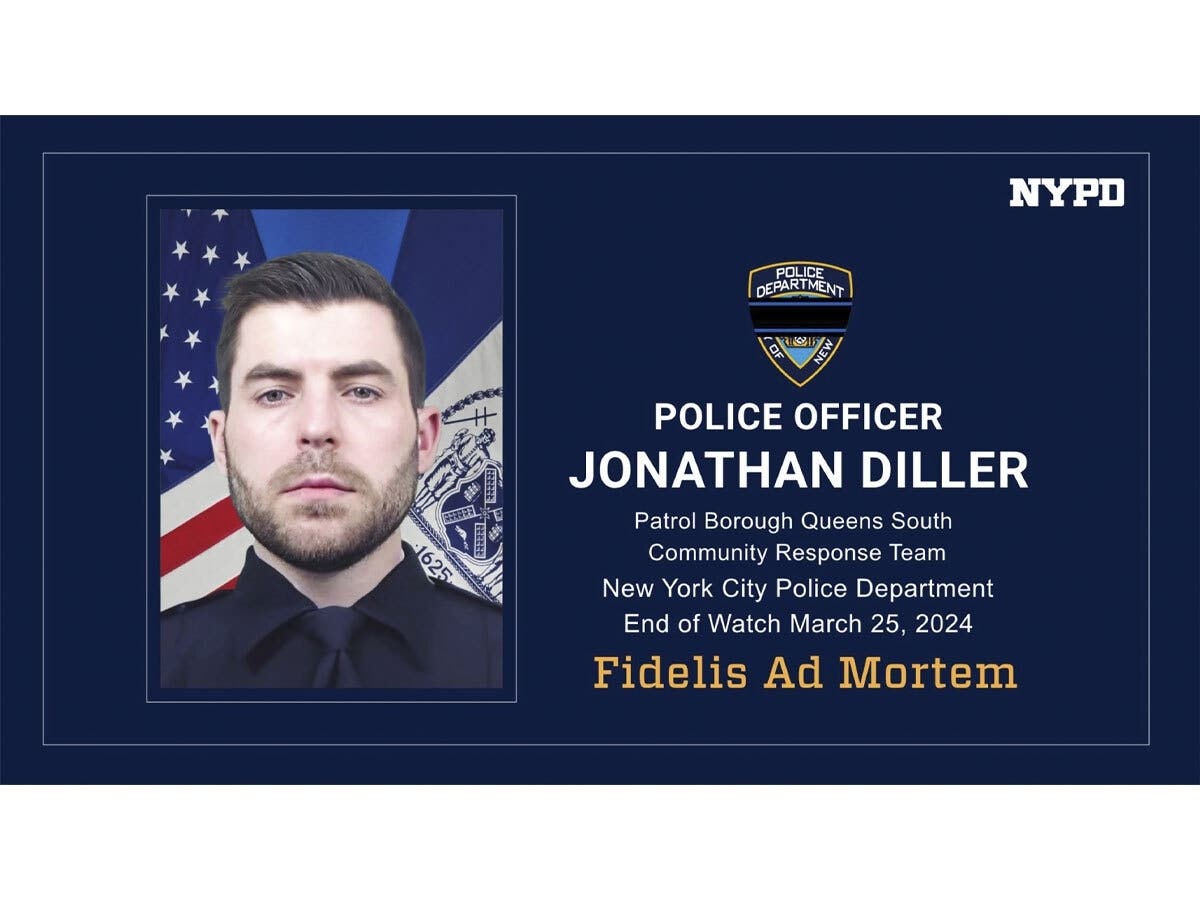Jonathan Diller, who was killed in the line of duty on Monday, March 25, 2024, in New York.