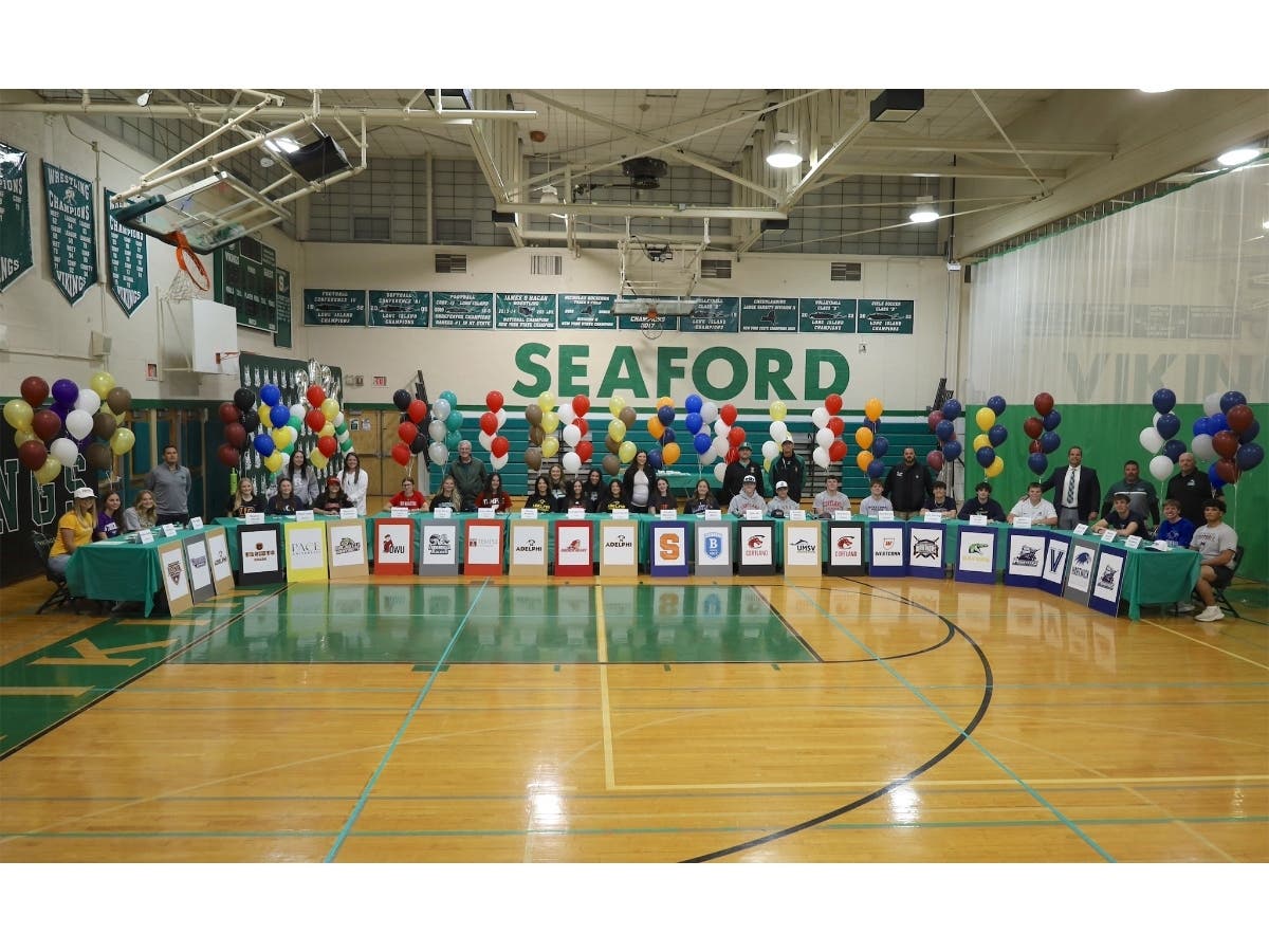The signing day ceremony at Seaford High School. 