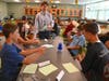 It was also the first day of school for teachers, like Matthew Teplansky, whose freshman science class took part in a beginners' STEAM activity Tuesday. 