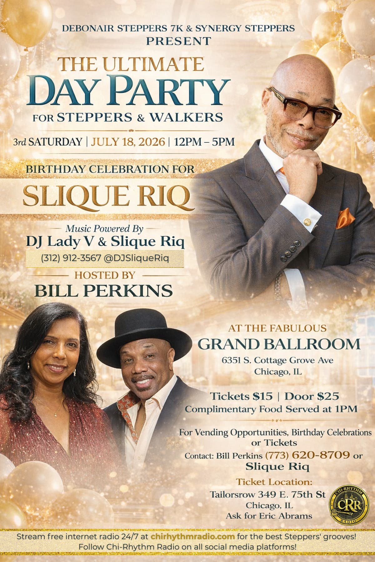 #ChicagoSteppin Birthday Event for DJ Slique Riq with Bill Perkins & DJ Lady V