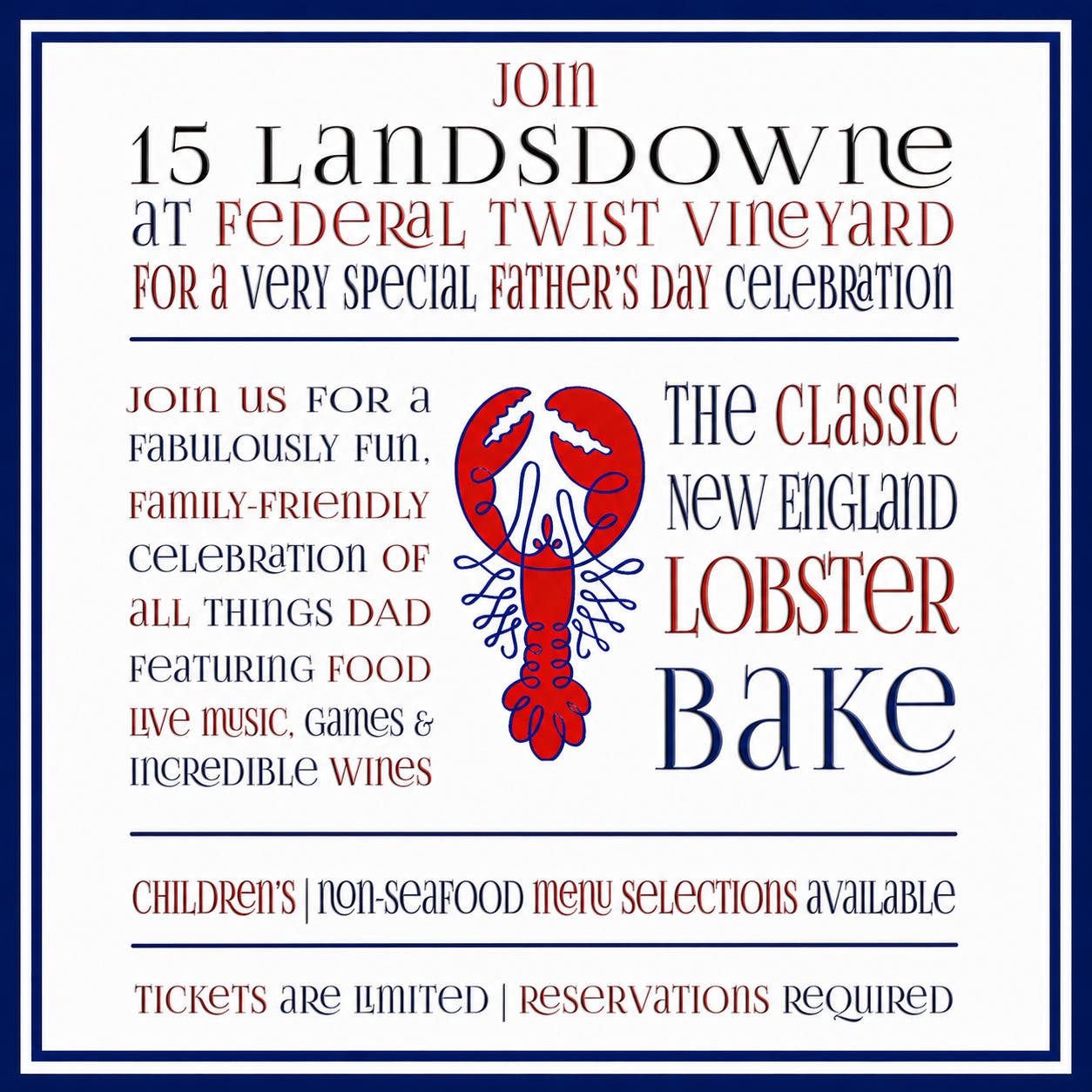 Fabulous Father's Day Lobster Bake