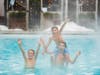 Visitors can enjoy indoor and heated outdoor pools 