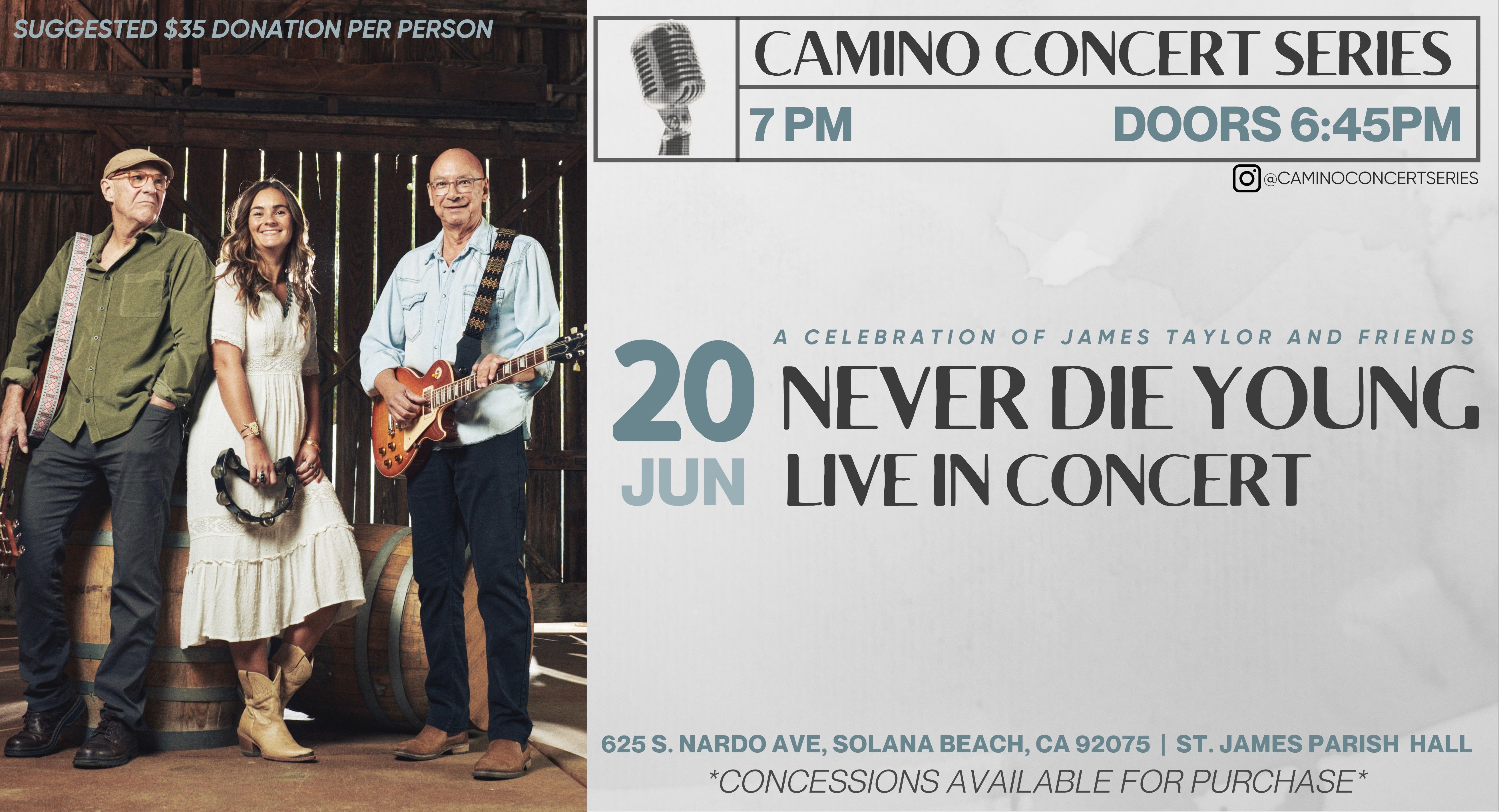 Camino Concert Series | Never Die Young Band LIVE