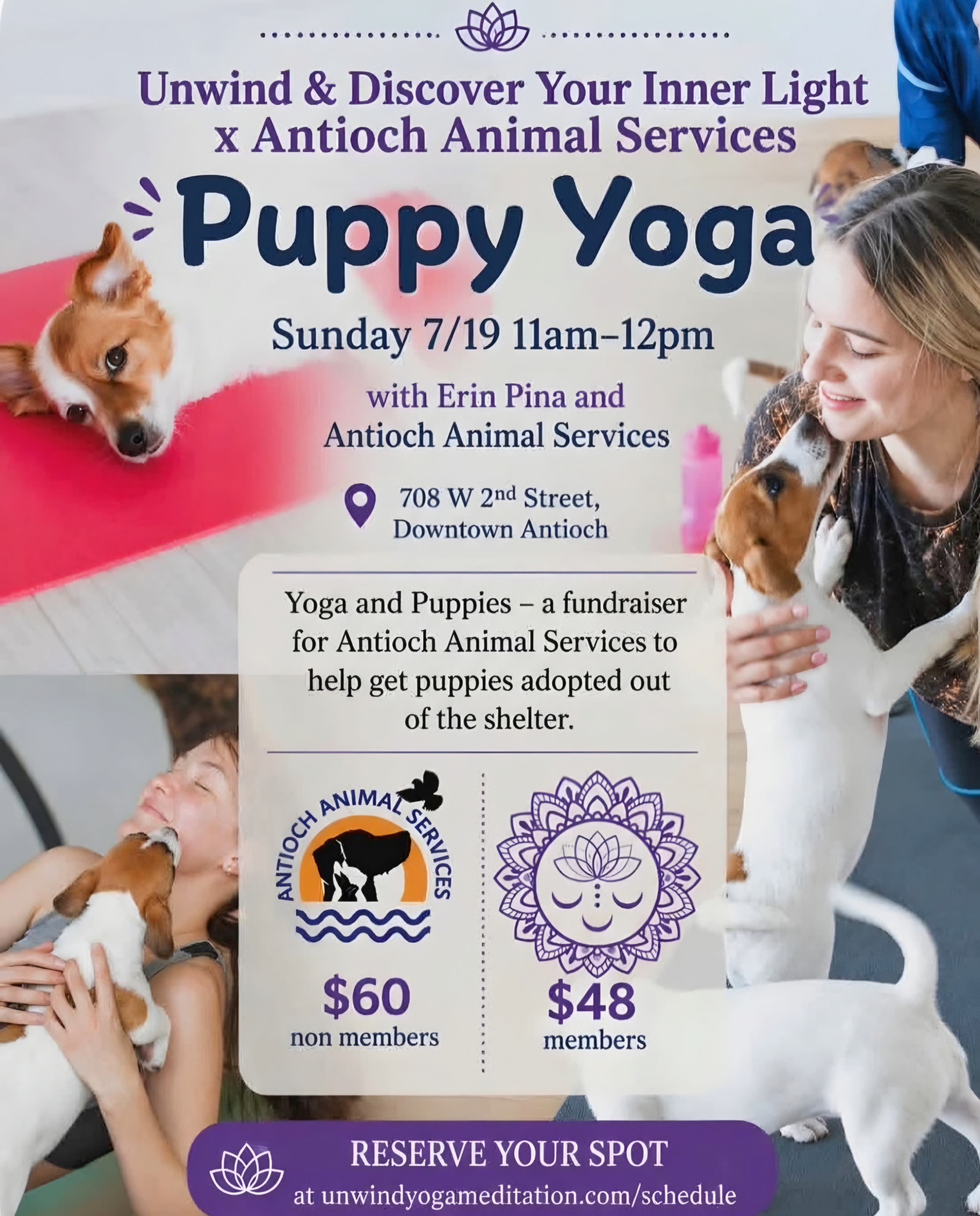 Puppy Yoga (Fundraiser for Antioch Animal Services) π