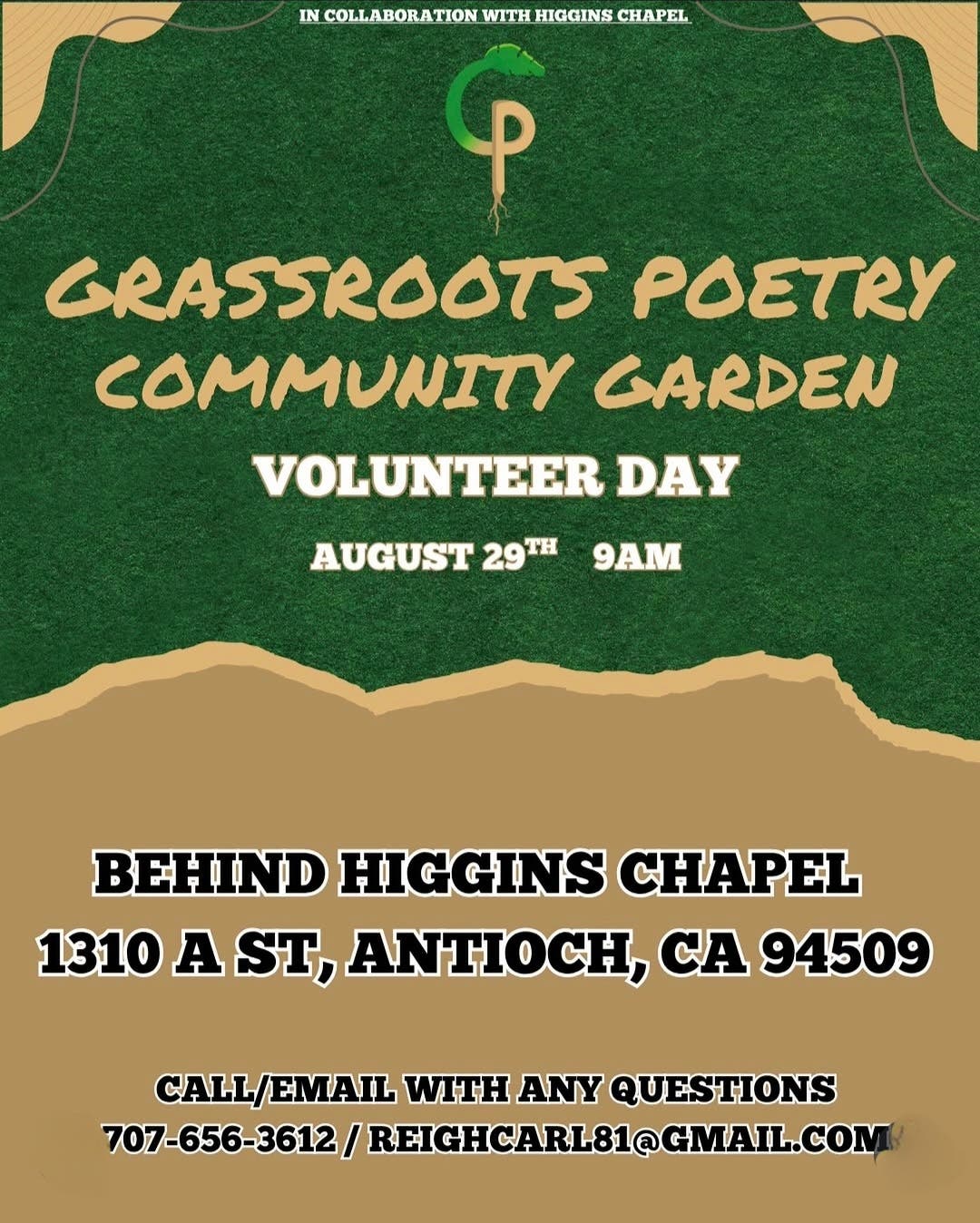 Grassroots Poetry Community Garden Volunteer Day 🌱