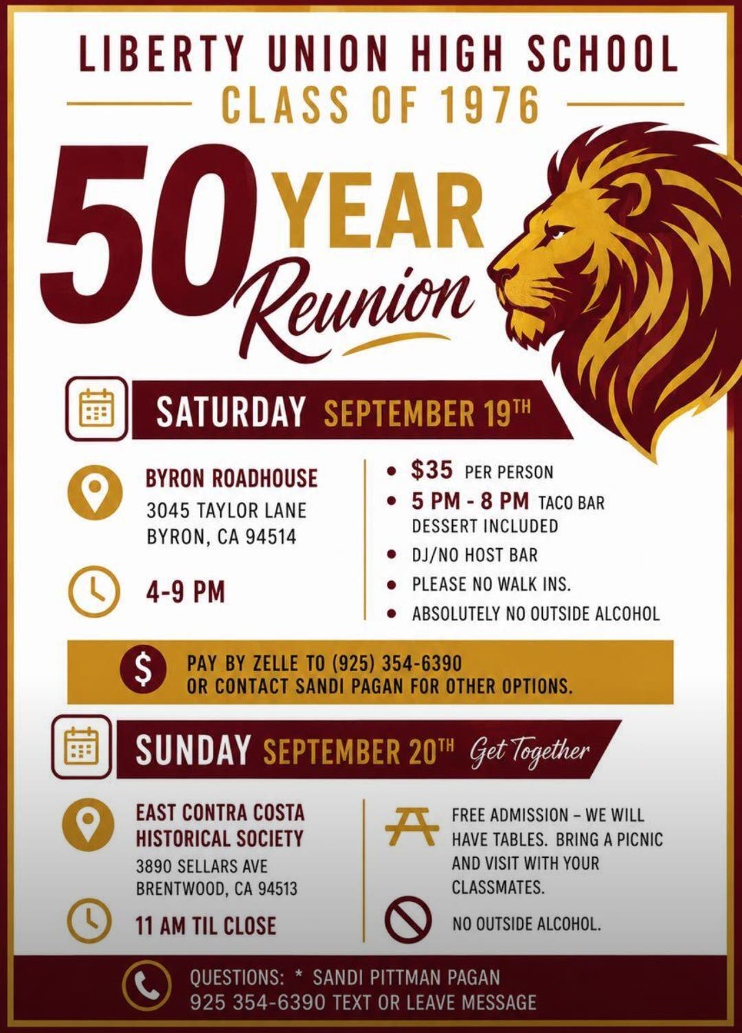 Liberty Union High School Class Of 1976 50 Year Reunion ๐